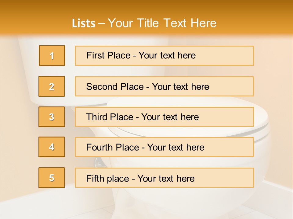 A White Toilet Sitting In A Bathroom Next To A Yellow Wall PowerPoint Template