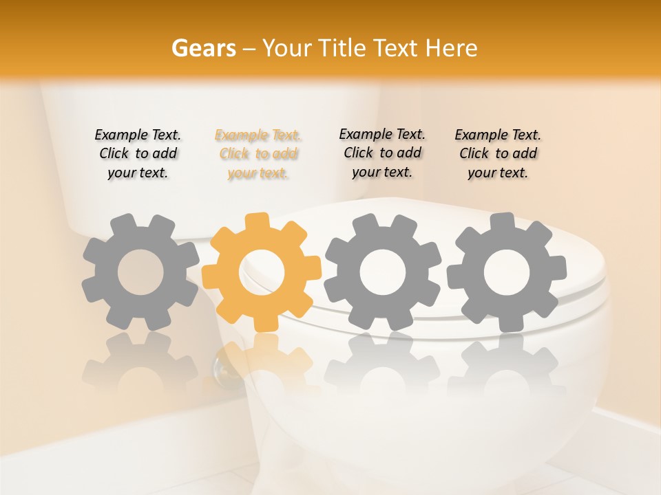 A White Toilet Sitting In A Bathroom Next To A Yellow Wall PowerPoint Template