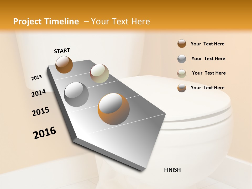 A White Toilet Sitting In A Bathroom Next To A Yellow Wall PowerPoint Template