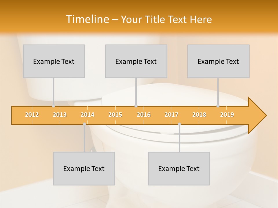 A White Toilet Sitting In A Bathroom Next To A Yellow Wall PowerPoint Template