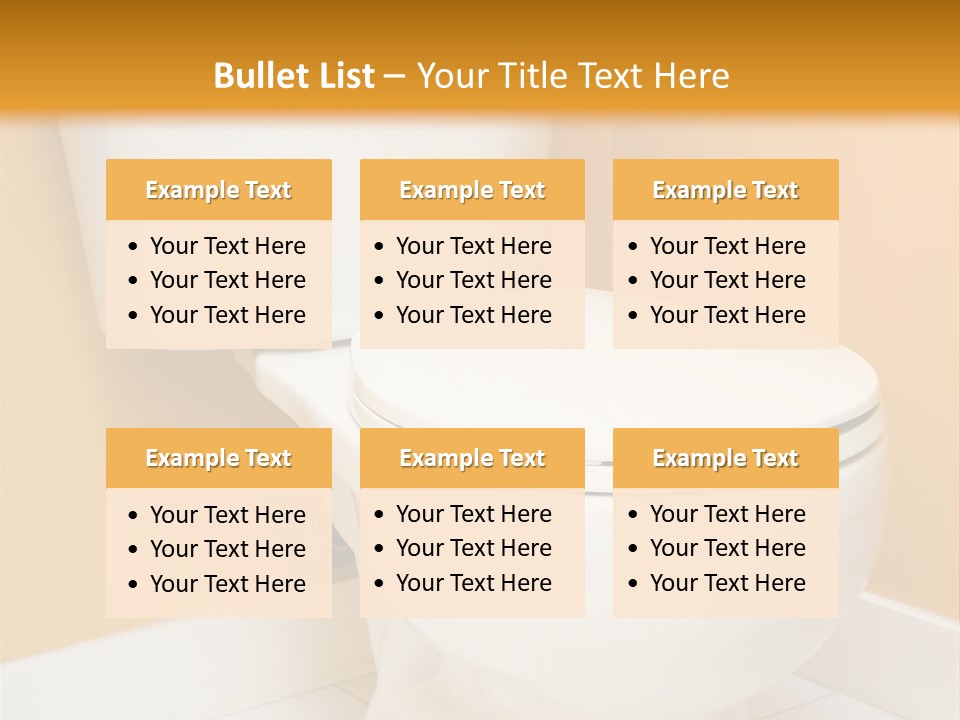 A White Toilet Sitting In A Bathroom Next To A Yellow Wall PowerPoint Template