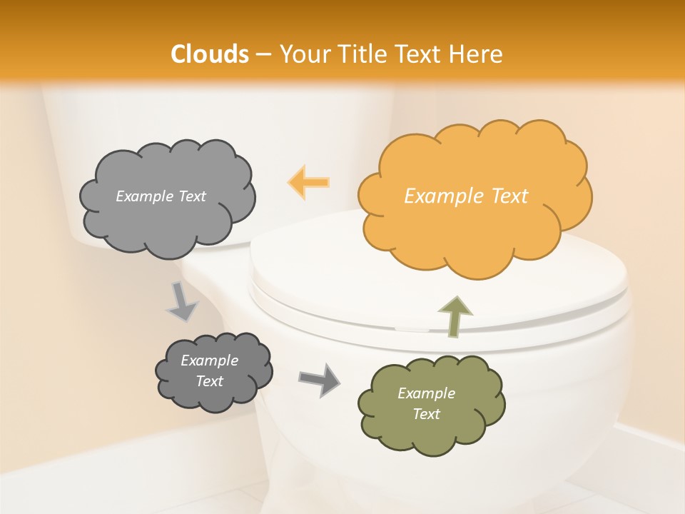 A White Toilet Sitting In A Bathroom Next To A Yellow Wall PowerPoint Template