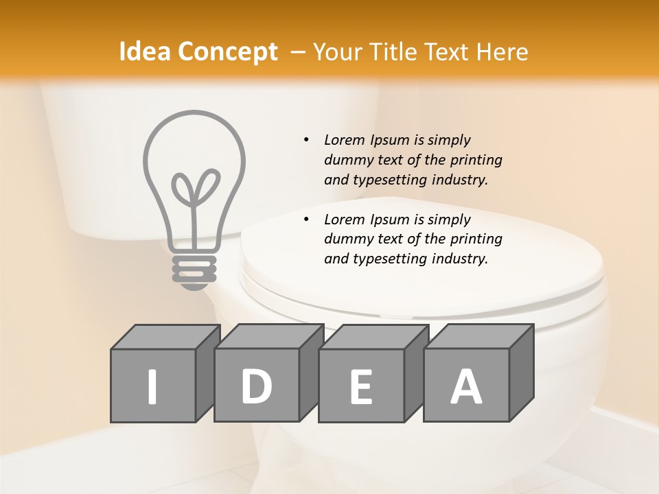 A White Toilet Sitting In A Bathroom Next To A Yellow Wall PowerPoint Template
