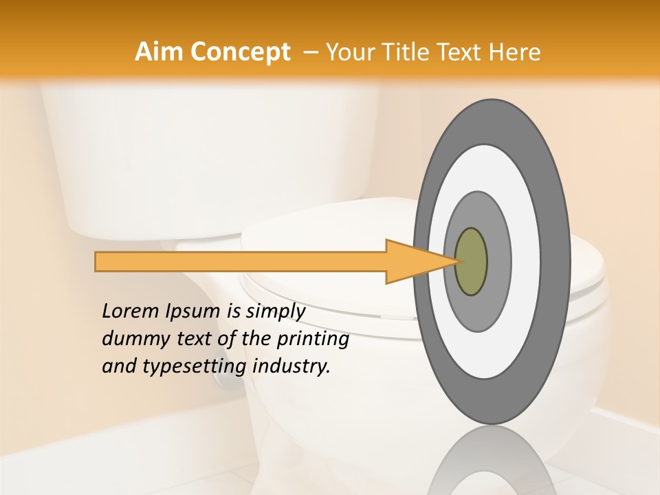 A White Toilet Sitting In A Bathroom Next To A Yellow Wall PowerPoint Template