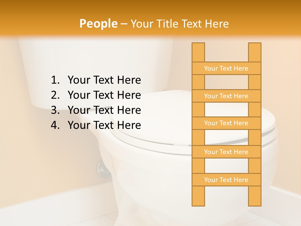 A White Toilet Sitting In A Bathroom Next To A Yellow Wall PowerPoint Template