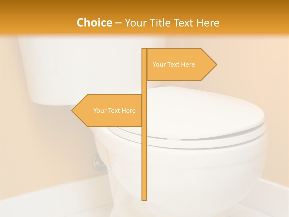 A White Toilet Sitting In A Bathroom Next To A Yellow Wall PowerPoint Template