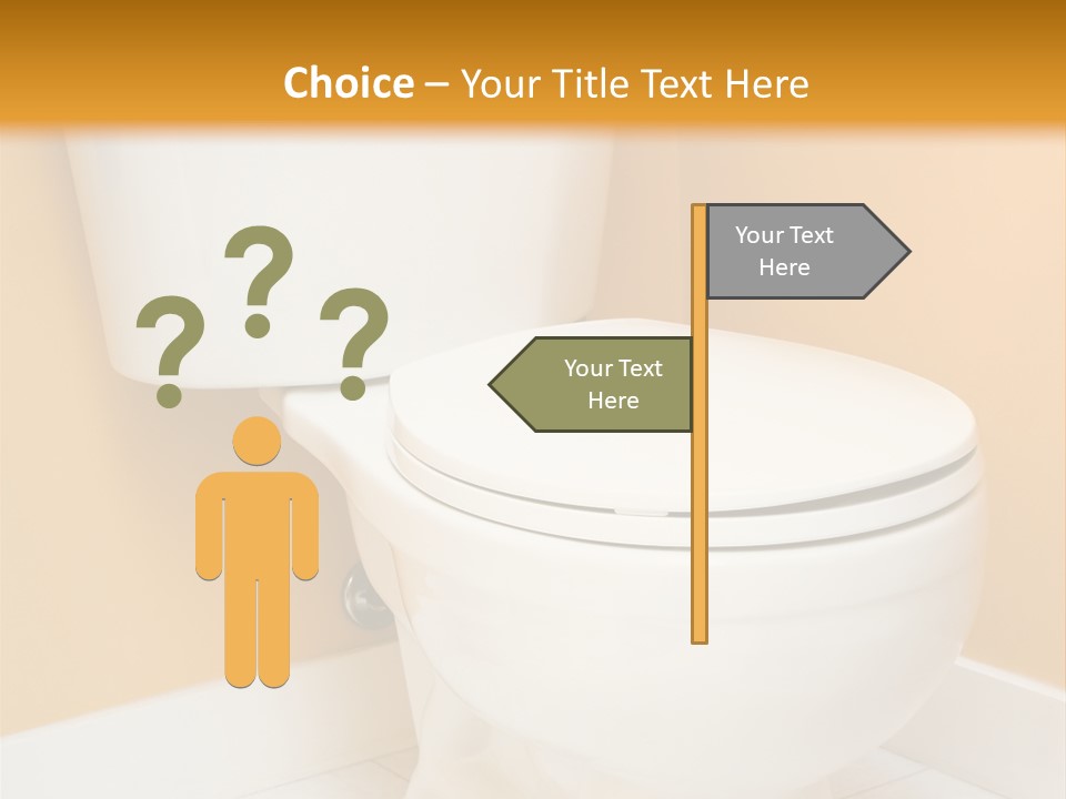 A White Toilet Sitting In A Bathroom Next To A Yellow Wall PowerPoint Template