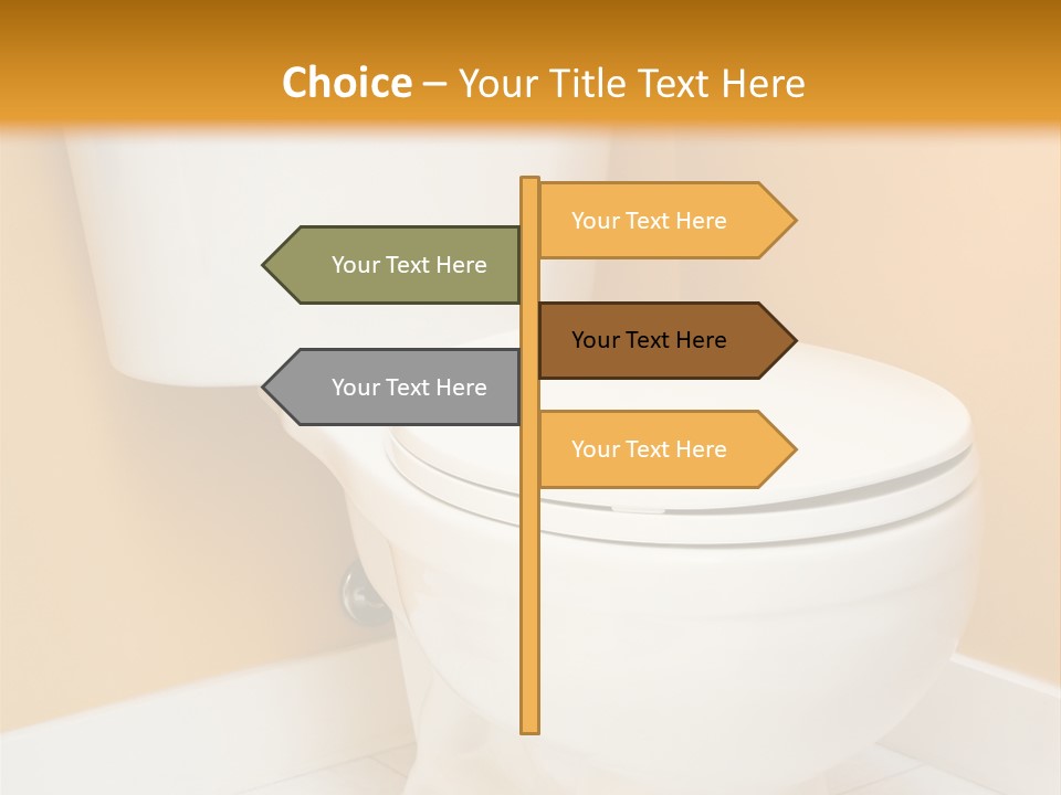 A White Toilet Sitting In A Bathroom Next To A Yellow Wall PowerPoint Template