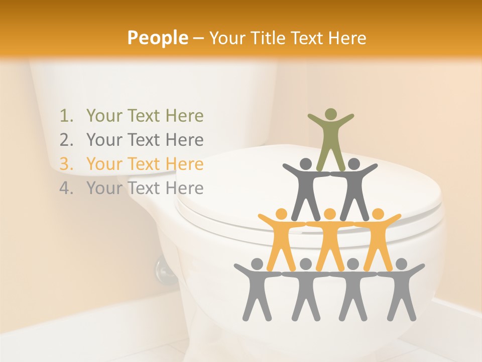A White Toilet Sitting In A Bathroom Next To A Yellow Wall PowerPoint Template