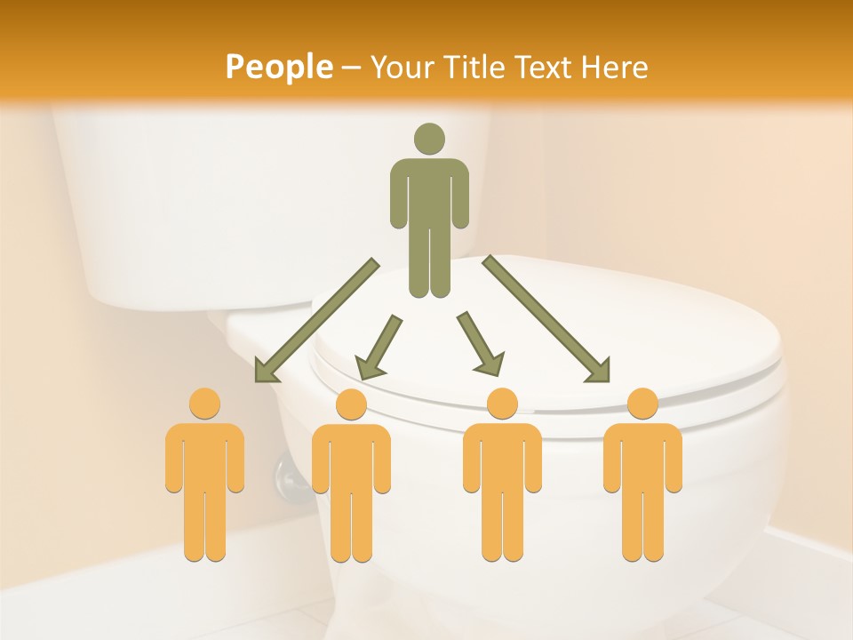 A White Toilet Sitting In A Bathroom Next To A Yellow Wall PowerPoint Template