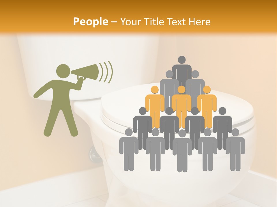 A White Toilet Sitting In A Bathroom Next To A Yellow Wall PowerPoint Template