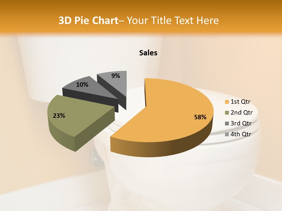 A White Toilet Sitting In A Bathroom Next To A Yellow Wall PowerPoint Template
