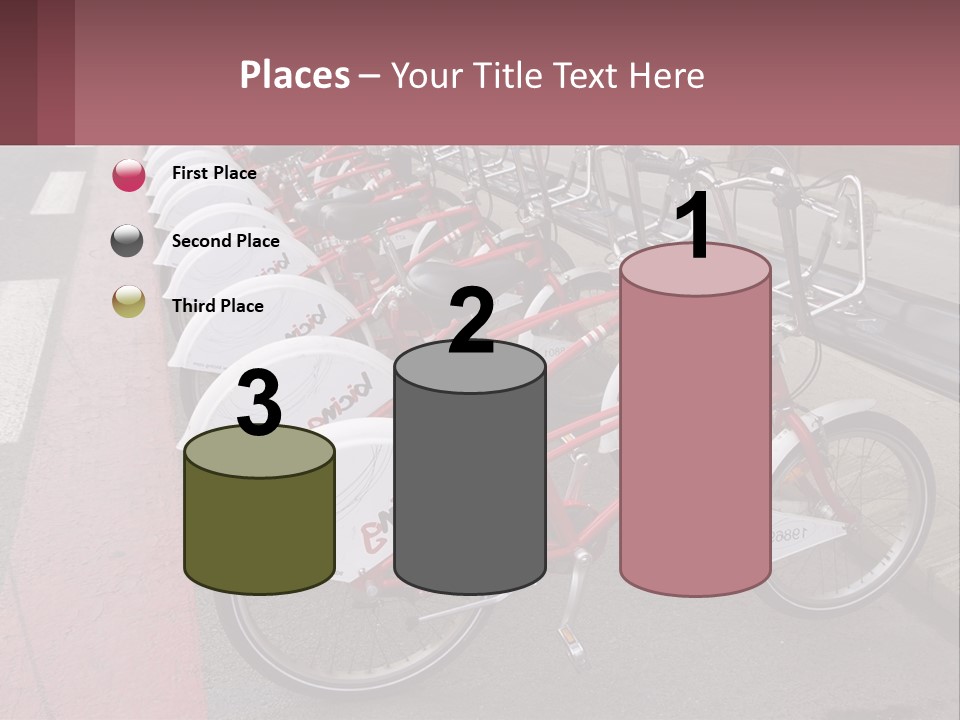 A Row Of Bikes Parked Next To Each Other PowerPoint Template
