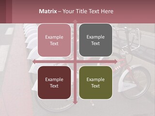 A Row Of Bikes Parked Next To Each Other PowerPoint Template