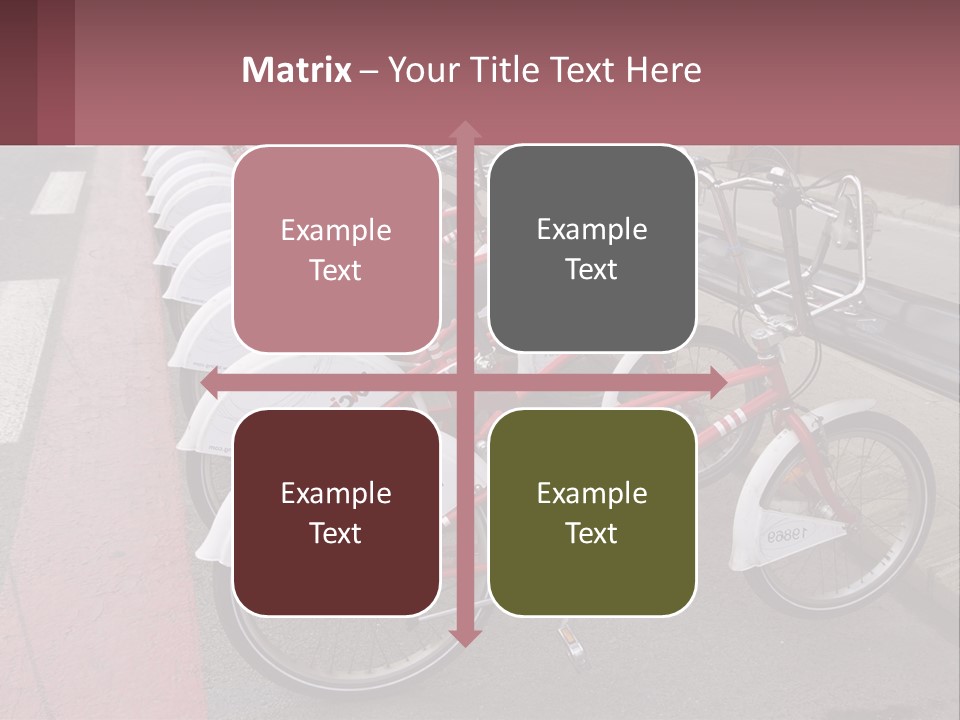A Row Of Bikes Parked Next To Each Other PowerPoint Template