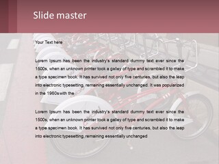 A Row Of Bikes Parked Next To Each Other PowerPoint Template