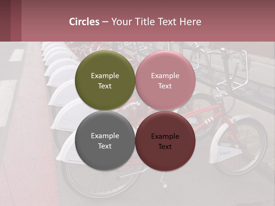 A Row Of Bikes Parked Next To Each Other PowerPoint Template