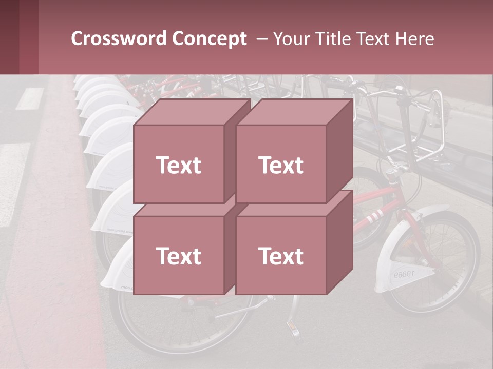 A Row Of Bikes Parked Next To Each Other PowerPoint Template