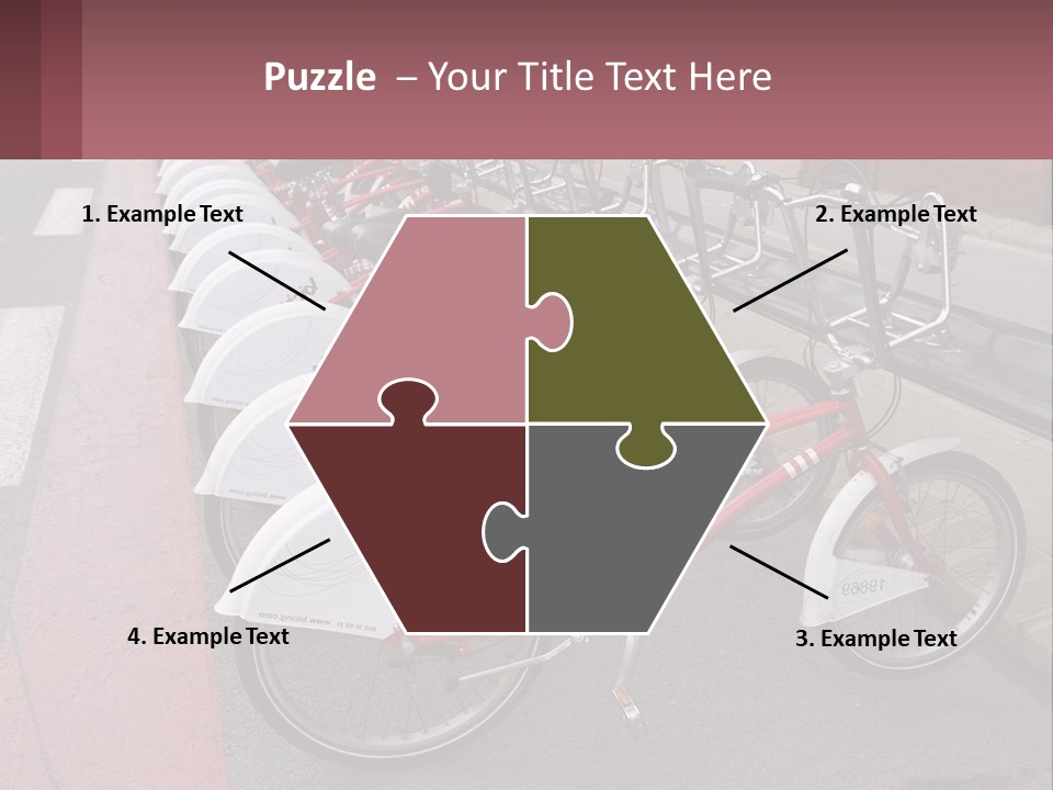 A Row Of Bikes Parked Next To Each Other PowerPoint Template