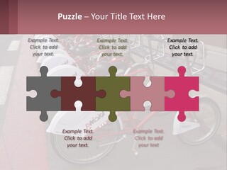 A Row Of Bikes Parked Next To Each Other PowerPoint Template
