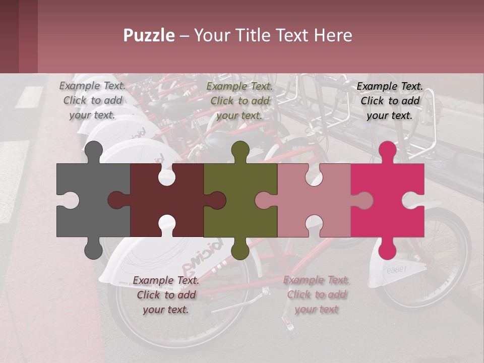 A Row Of Bikes Parked Next To Each Other PowerPoint Template