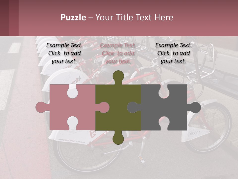 A Row Of Bikes Parked Next To Each Other PowerPoint Template