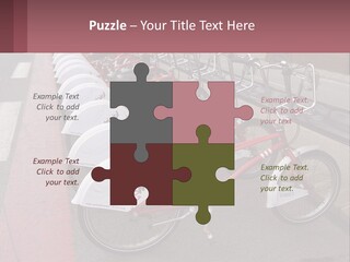 A Row Of Bikes Parked Next To Each Other PowerPoint Template
