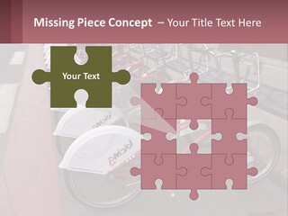 A Row Of Bikes Parked Next To Each Other PowerPoint Template