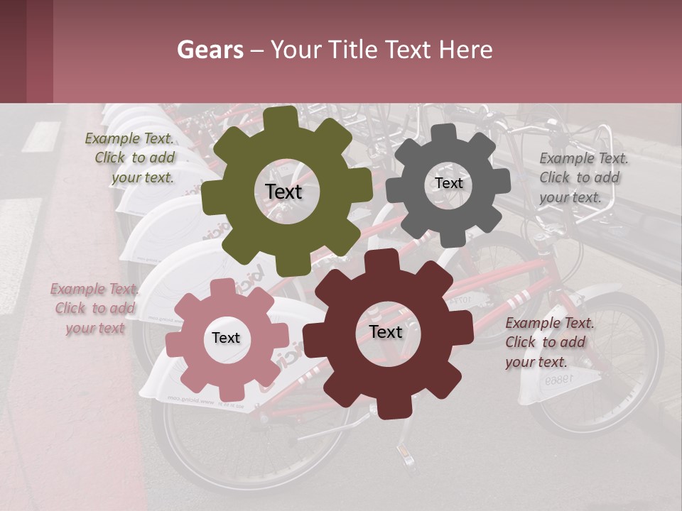 A Row Of Bikes Parked Next To Each Other PowerPoint Template