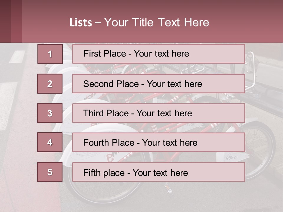 A Row Of Bikes Parked Next To Each Other PowerPoint Template
