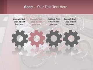 A Row Of Bikes Parked Next To Each Other PowerPoint Template