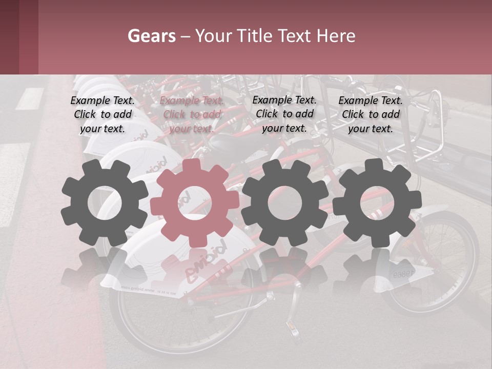 A Row Of Bikes Parked Next To Each Other PowerPoint Template