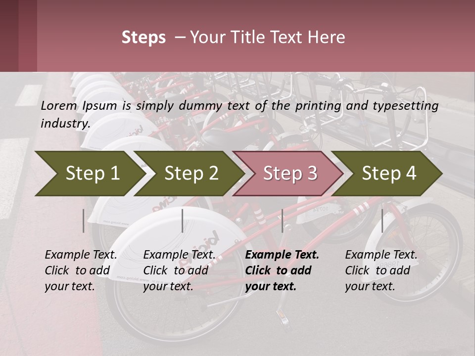 A Row Of Bikes Parked Next To Each Other PowerPoint Template