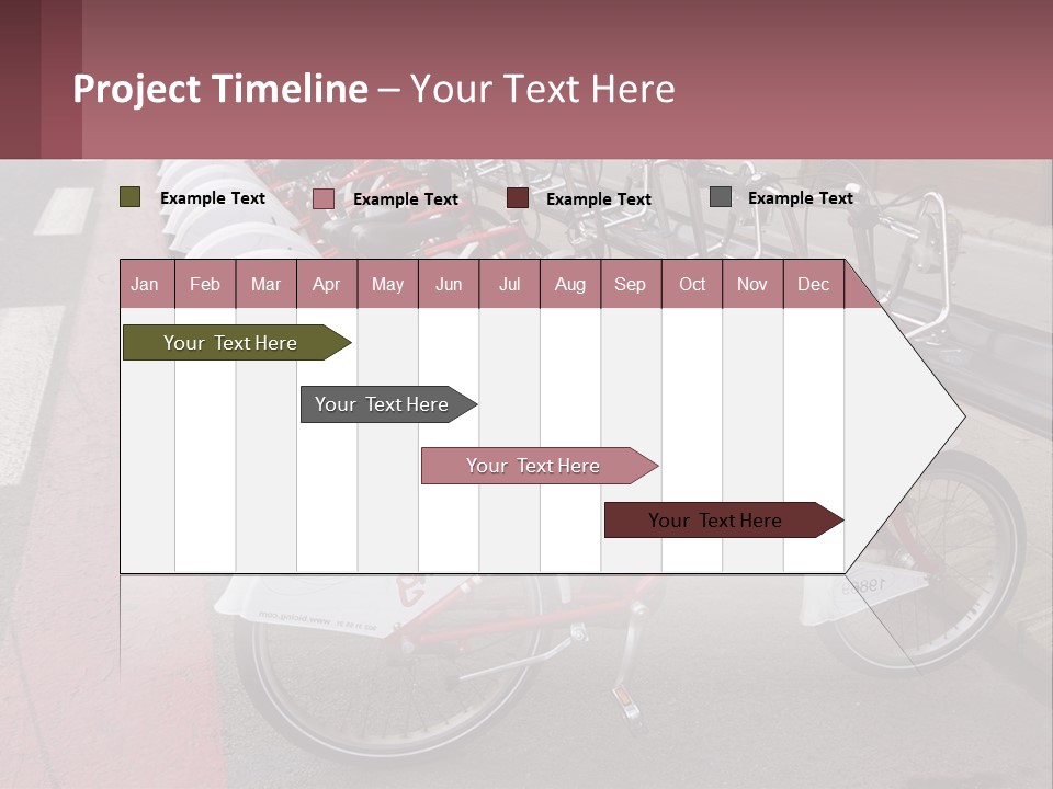 A Row Of Bikes Parked Next To Each Other PowerPoint Template