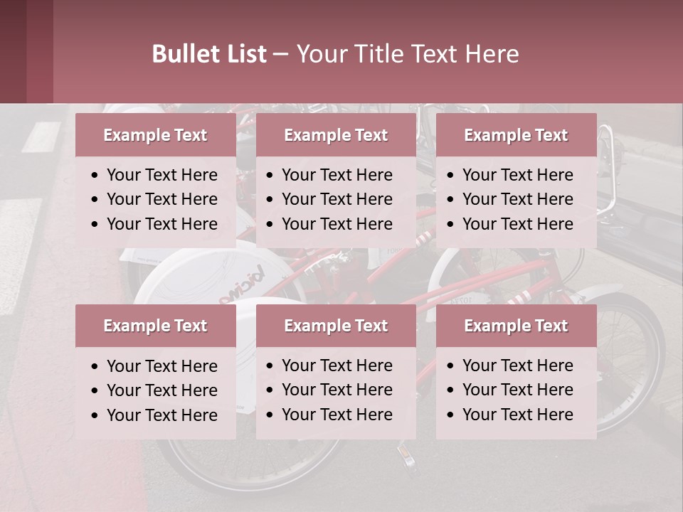 A Row Of Bikes Parked Next To Each Other PowerPoint Template