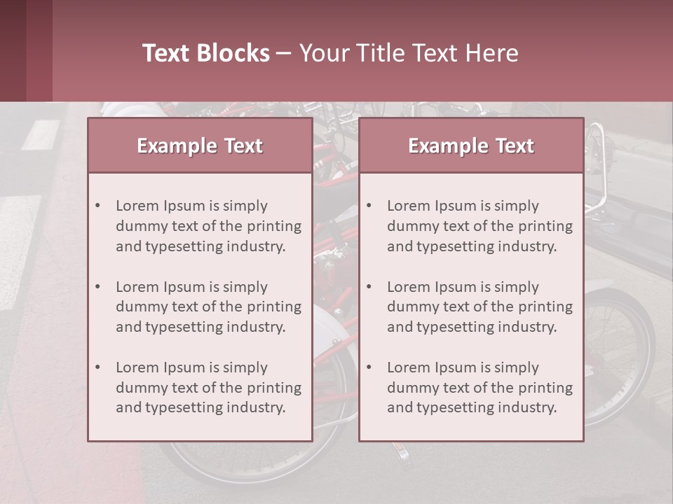 A Row Of Bikes Parked Next To Each Other PowerPoint Template