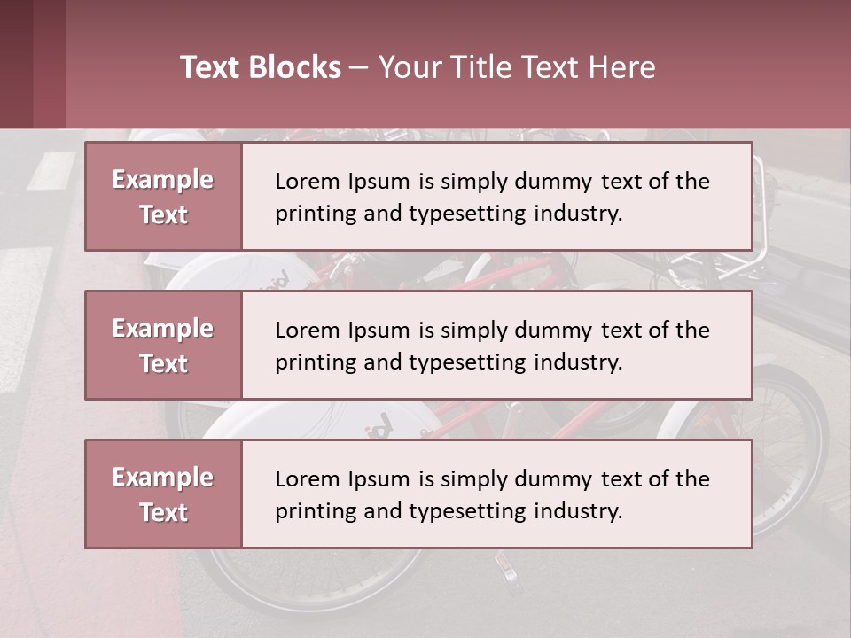 A Row Of Bikes Parked Next To Each Other PowerPoint Template