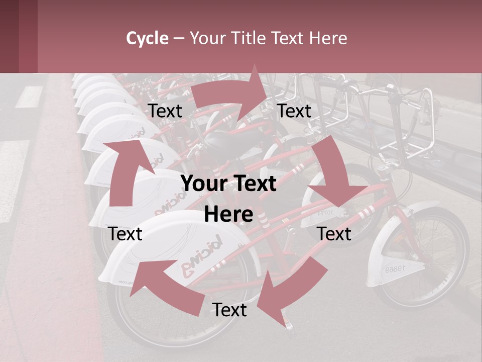 A Row Of Bikes Parked Next To Each Other PowerPoint Template