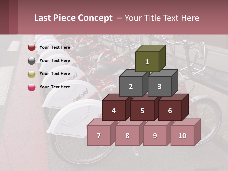 A Row Of Bikes Parked Next To Each Other PowerPoint Template