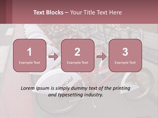 A Row Of Bikes Parked Next To Each Other PowerPoint Template