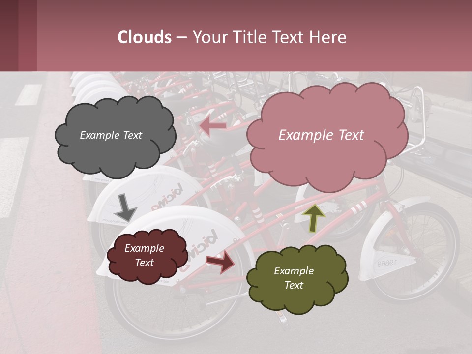A Row Of Bikes Parked Next To Each Other PowerPoint Template