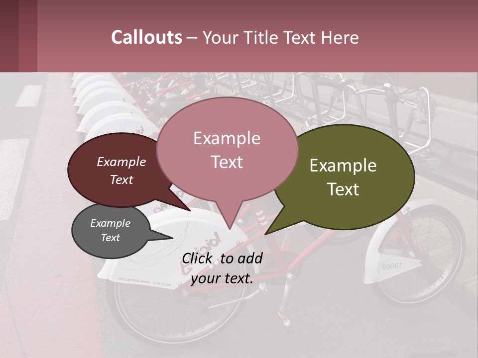 A Row Of Bikes Parked Next To Each Other PowerPoint Template