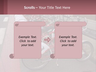 A Row Of Bikes Parked Next To Each Other PowerPoint Template