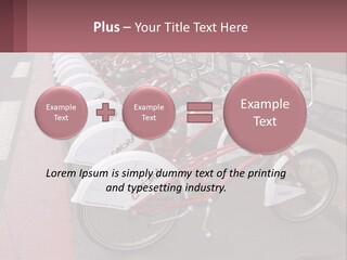 A Row Of Bikes Parked Next To Each Other PowerPoint Template