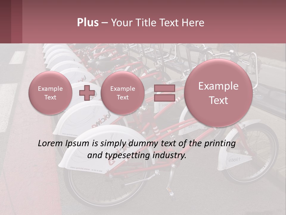 A Row Of Bikes Parked Next To Each Other PowerPoint Template
