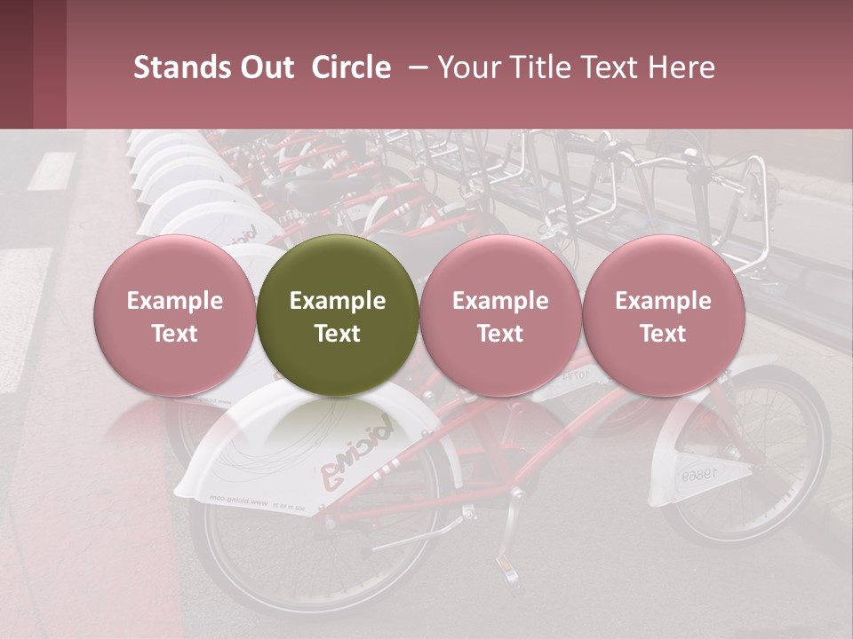 A Row Of Bikes Parked Next To Each Other PowerPoint Template