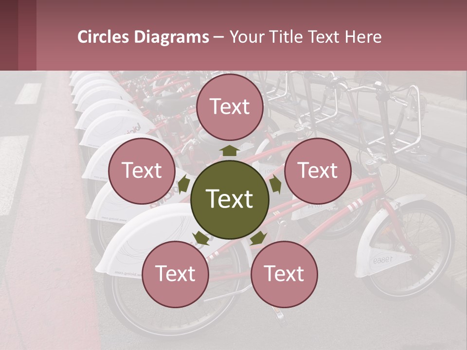 A Row Of Bikes Parked Next To Each Other PowerPoint Template