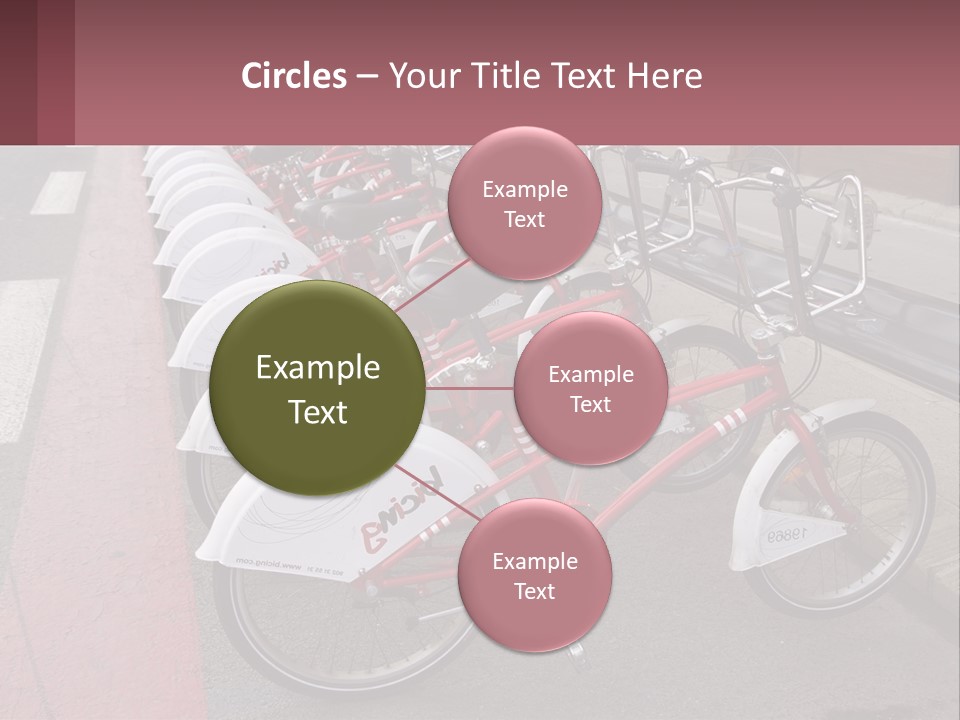 A Row Of Bikes Parked Next To Each Other PowerPoint Template