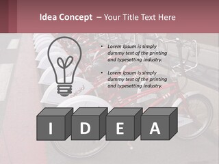 A Row Of Bikes Parked Next To Each Other PowerPoint Template