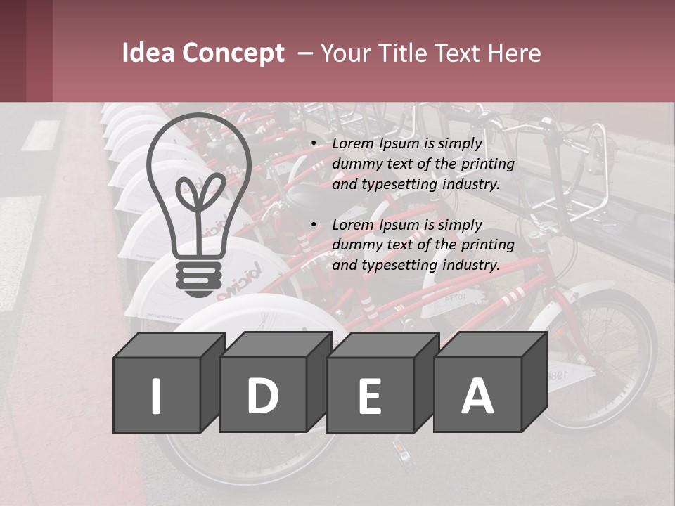 A Row Of Bikes Parked Next To Each Other PowerPoint Template